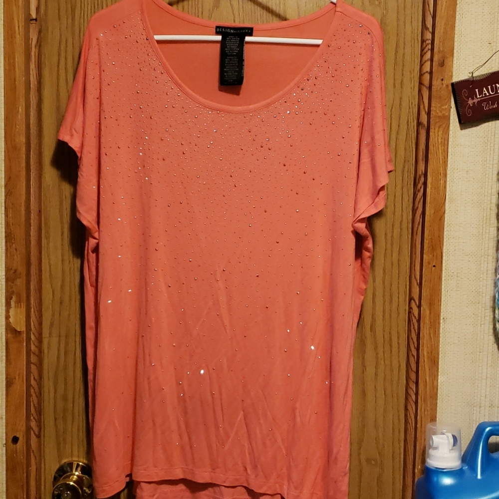 sparkley peachy/pink top